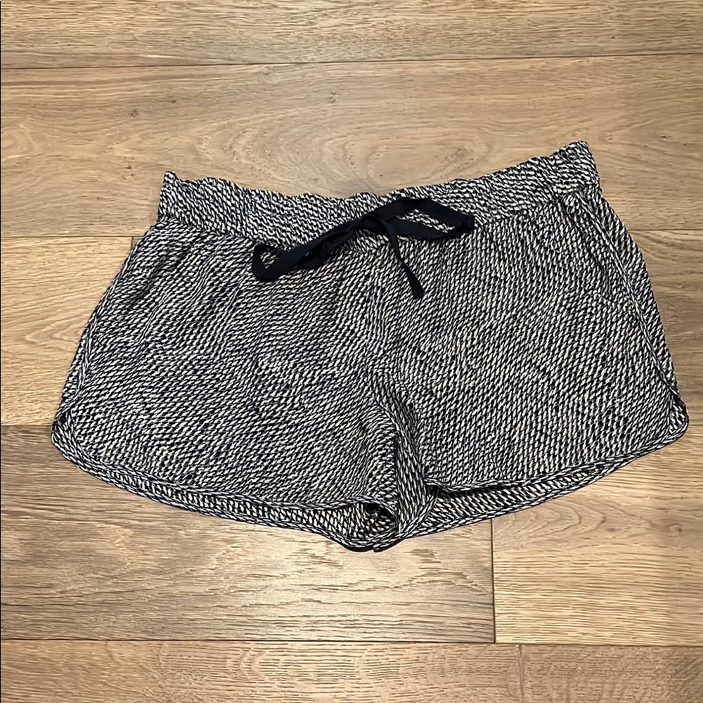 Women's Black and White Patterned Shorts